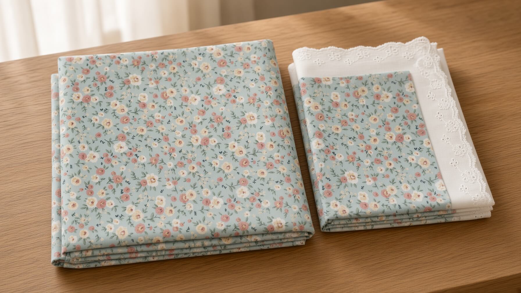 Zeren Threads Pastel Bloom Printed Luxuriously Soft Cotton-feel Bedsheet with Eyelet Border – Large Queen / Standard King Size