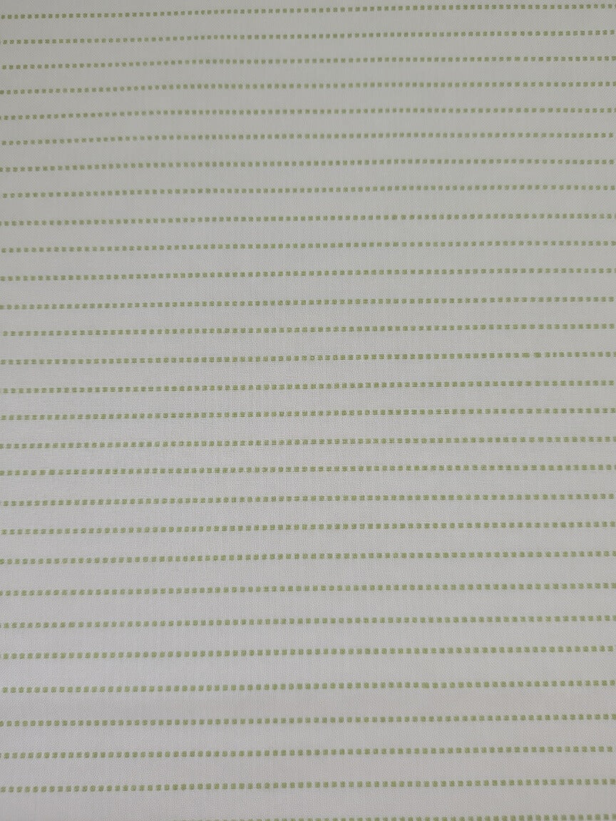 Zeren Threads Minimalist Striped White & Olive Green King Size Bedsheet Set