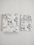 King Size Floral Cotton Bedsheet – Soft Breathable Premium Cotton | Blue & Grey Floral Print