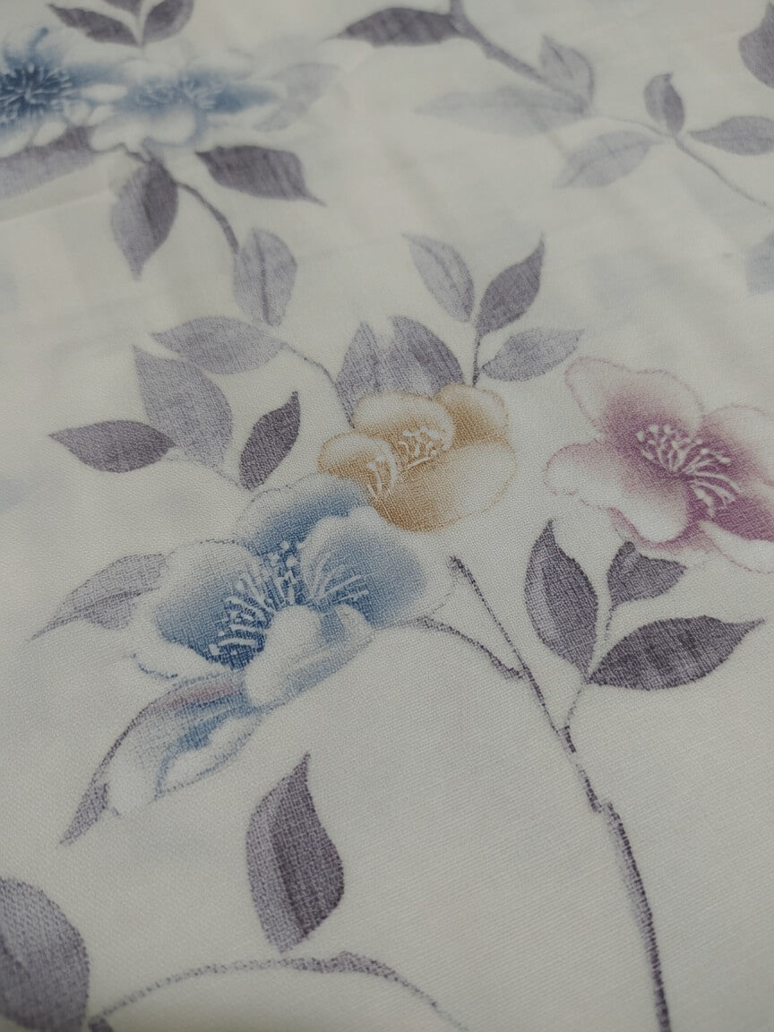 King Size Floral Cotton Bedsheet – Soft Breathable Premium Cotton - Blue & Grey Floral Print