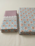 Premium King Size Cotton Bedsheet – Pink Floral Print with Matching Pillow Covers
