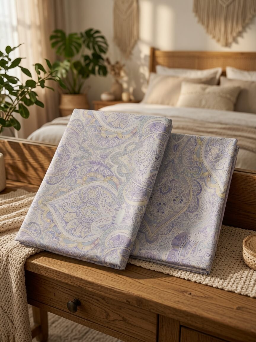 Elegant Paisley Print Queen Size Bedsheet – Soft & Breathable