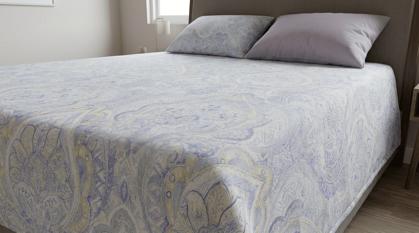 Elegant Paisley Print King Size Bedsheet – Soft & Breathable