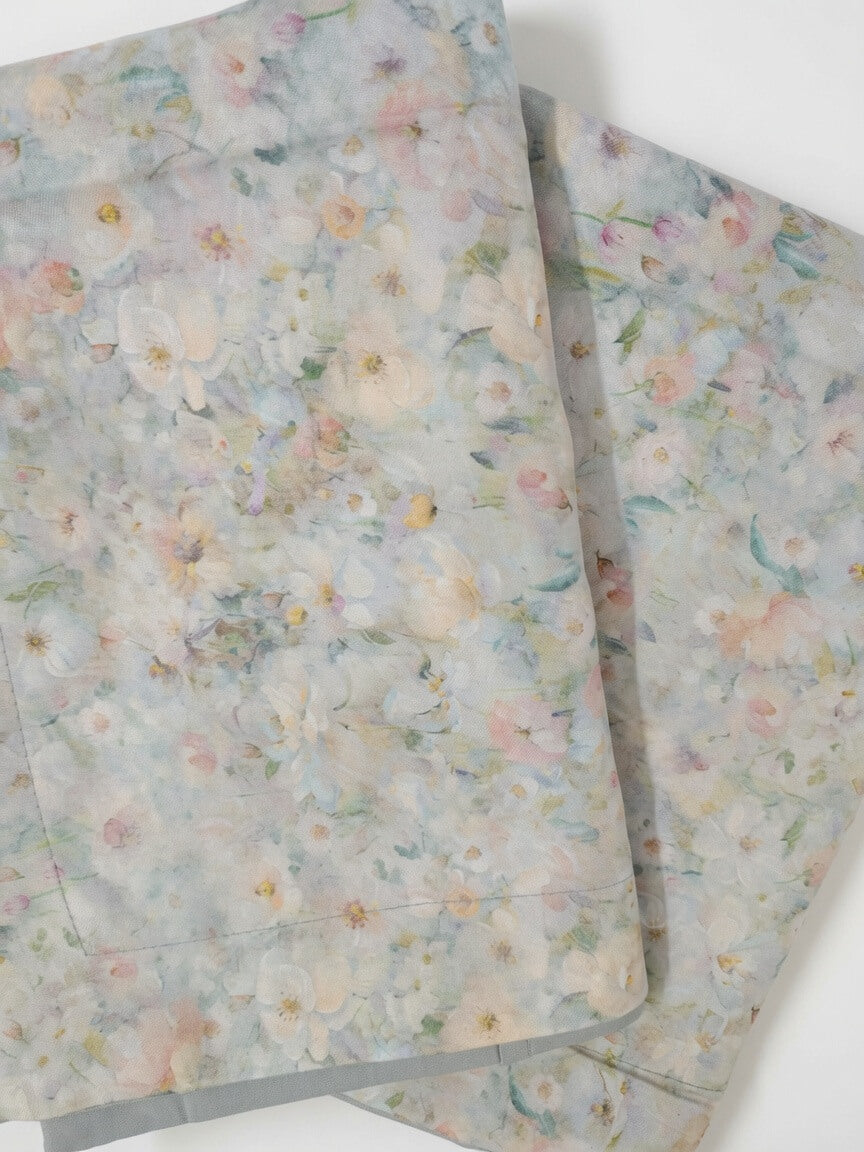 Soft Pastel Floral Print  King Size Cotton Bedsheet