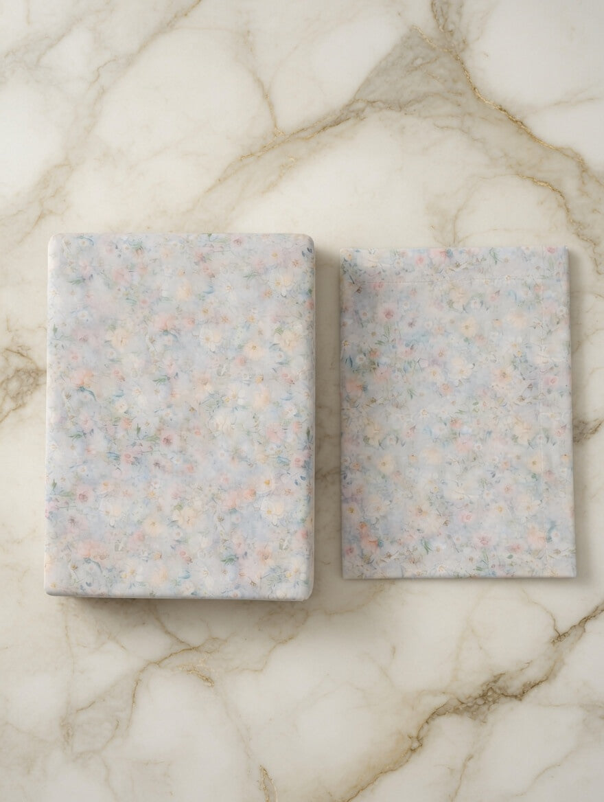 Soft Pastel Floral Print  Queen Size Cotton Bedsheet