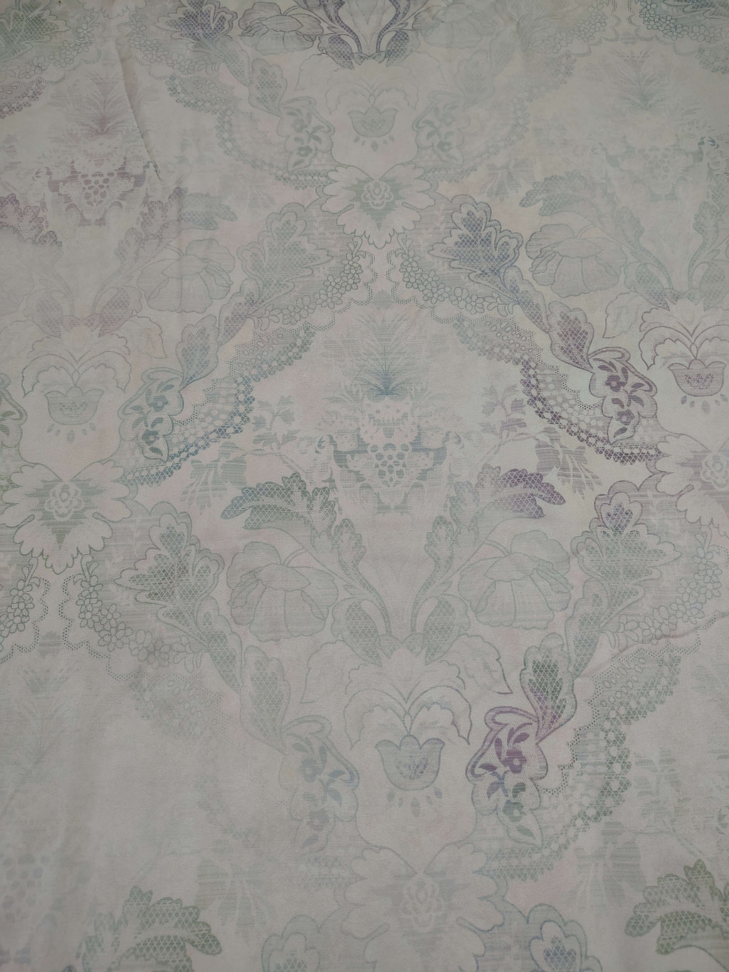 Elegant Pastel Floral Damask Print Queen Size Cotton Bedsheet