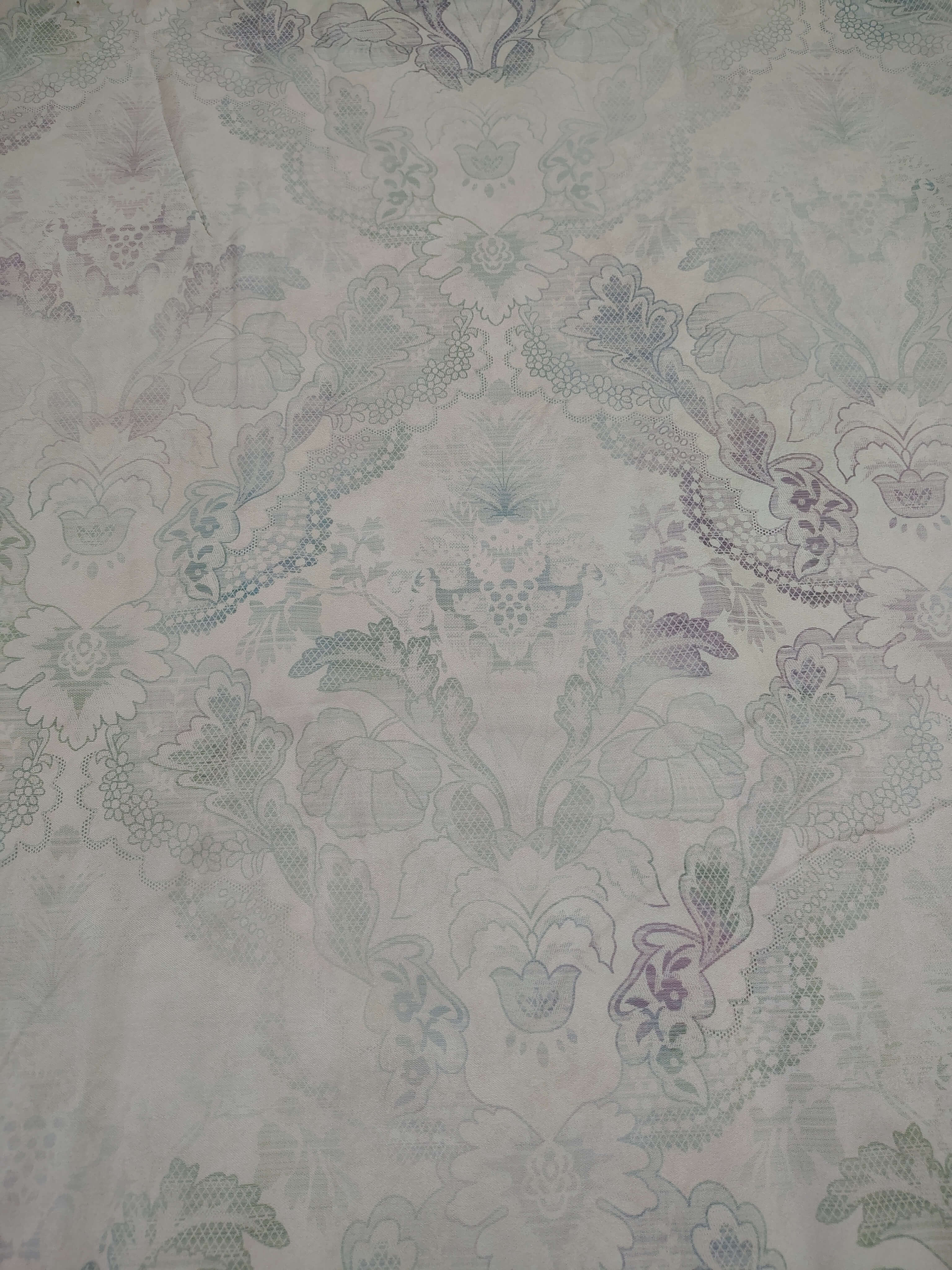 Elegant Pastel Floral Damask Print Queen Size Cotton Bedsheet