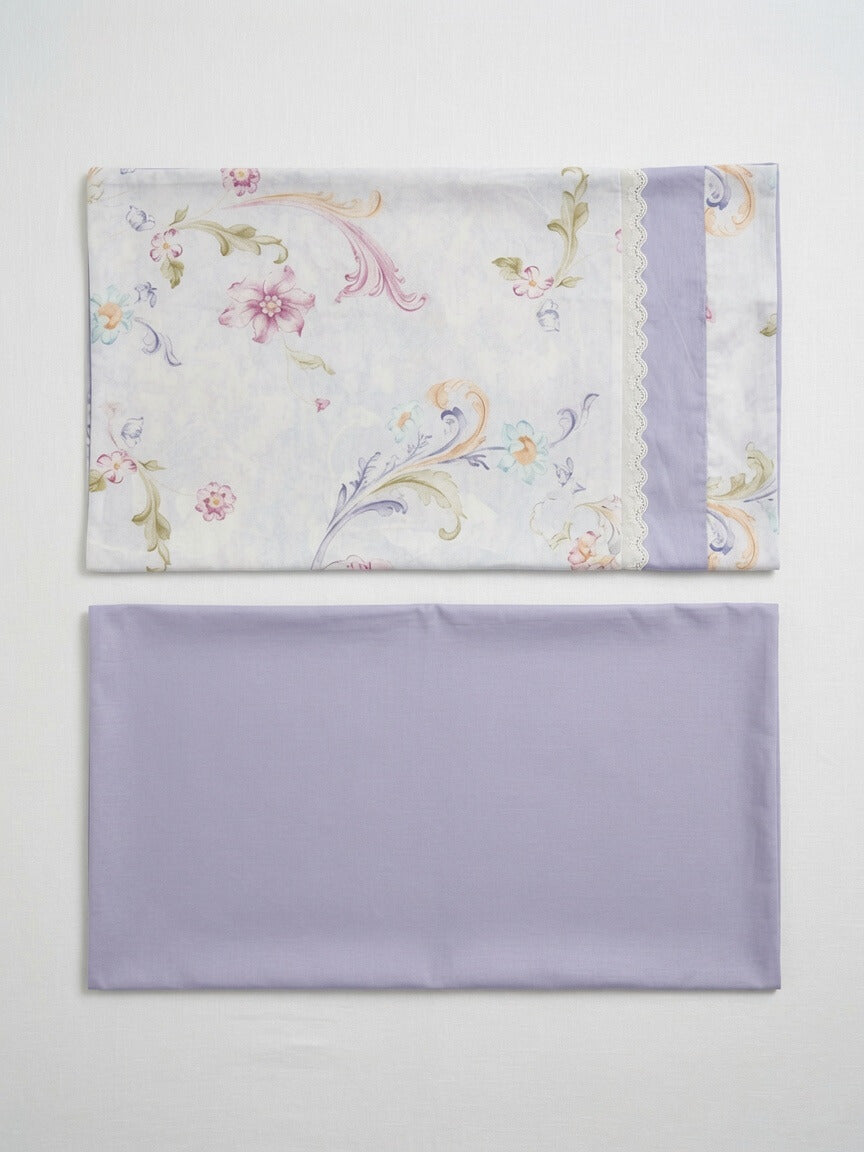 Zeren Threads King Size Cotton Bedsheet – Elegant Pastel Floral Print