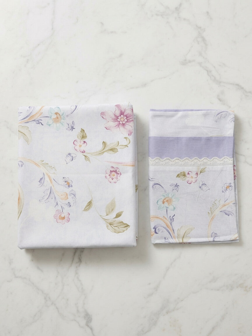 Zeren Threads King Size Cotton Bedsheet – Elegant Pastel Floral Print