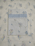 Zeren Threads Premium King Size Cotton Bedsheet – Blue Wildflower Elegance