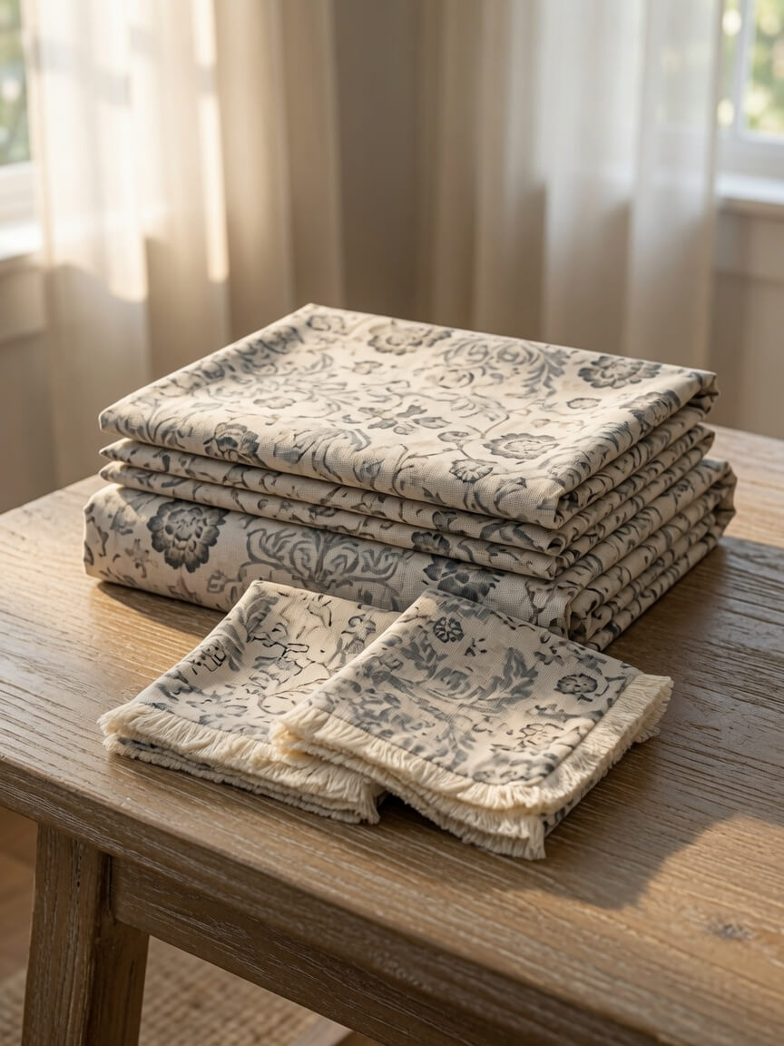 Classic Grey Floral Print King Size Soft Cotton Bedsheet