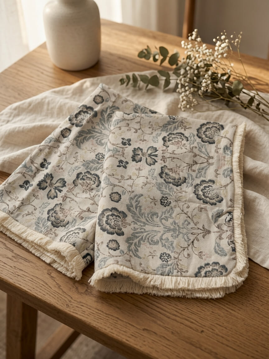 Classic Grey Floral Print King Size Soft Cotton Bedsheet