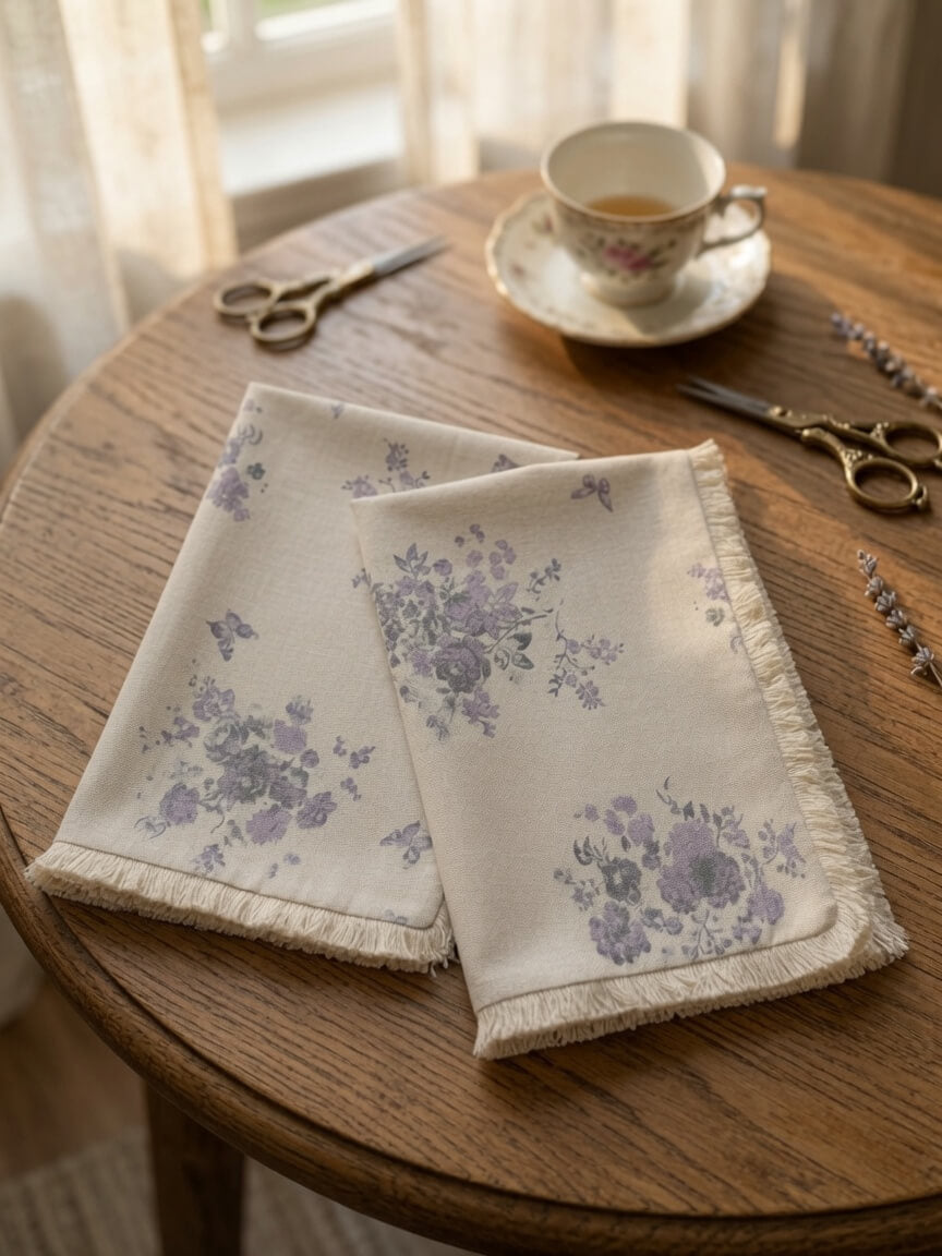 Zeren Threads Soft Floral Print  Lavender Bloom King Size Cotton Bedsheet with 2 Pillow Covers