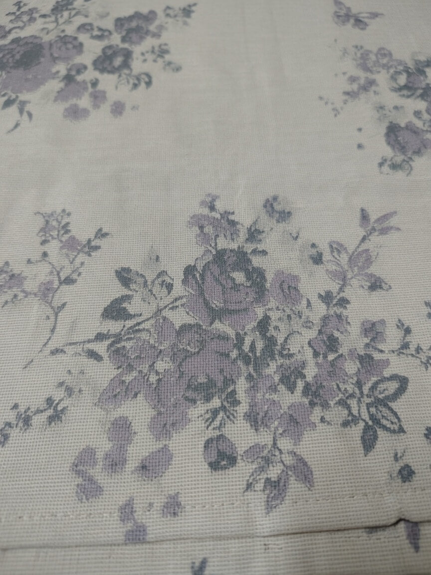 Zeren Threads Soft Floral Print  Lavender Bloom King Size Cotton Bedsheet with 2 Pillow Covers