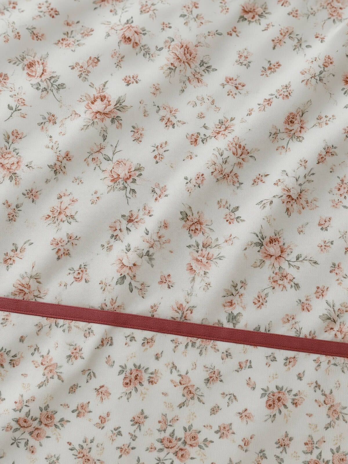 Zeren Threads Vintage Blush Floral Cotton King Size Bedsheet Set with Lace Border Pillow Covers