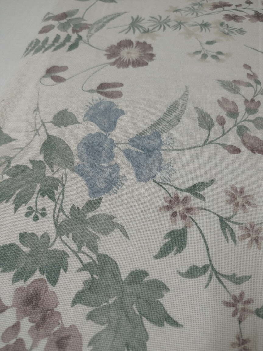 Pastel Blue Floral Printed King Size Bedsheet with Matching Pillow Covers