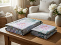 Zeren Threads Elegant Grey Floral King Size Bedsheet Set with 2 Pillow Covers