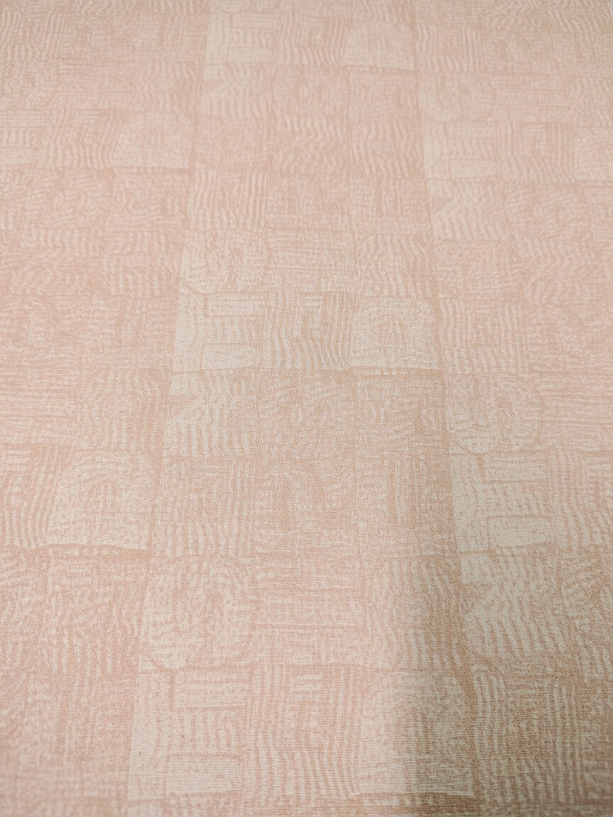 Zeren Threads King Size Blush Pink Cotton Bedsheet with Subtle Geometric Pattern