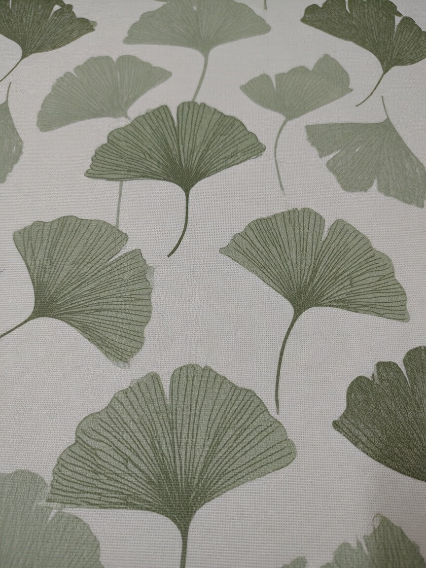 Zeren Threads King Size Sage Green Ginkgo Leaf Cotton Bedsheet