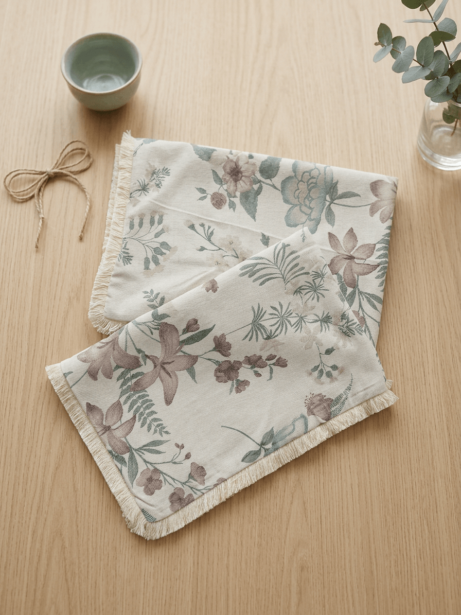 Zeren Threads Soft & Elegant Botanical Design Floral Meadow Printed King Size Bedsheet