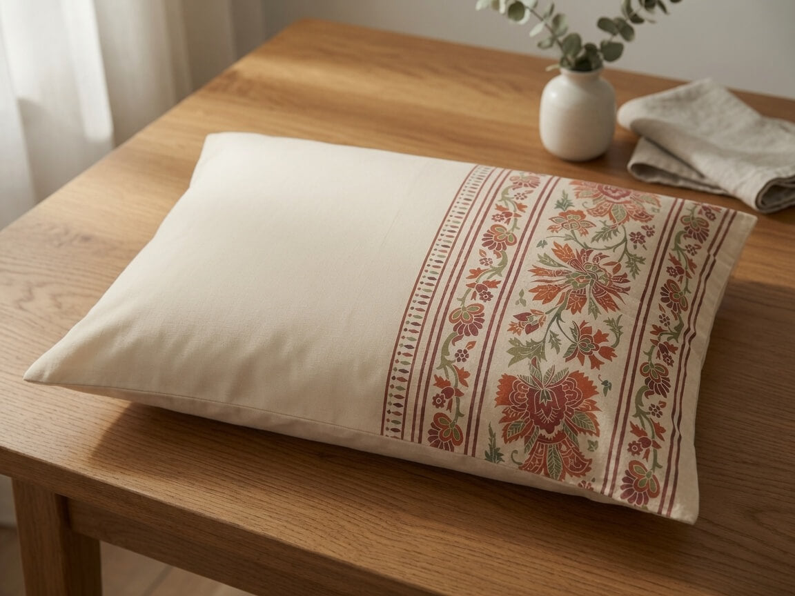 Zeren Threads Heritage Floral Cotton Feel King Size Bedsheet Set - Soft Cotton - Traditional Block Print Design