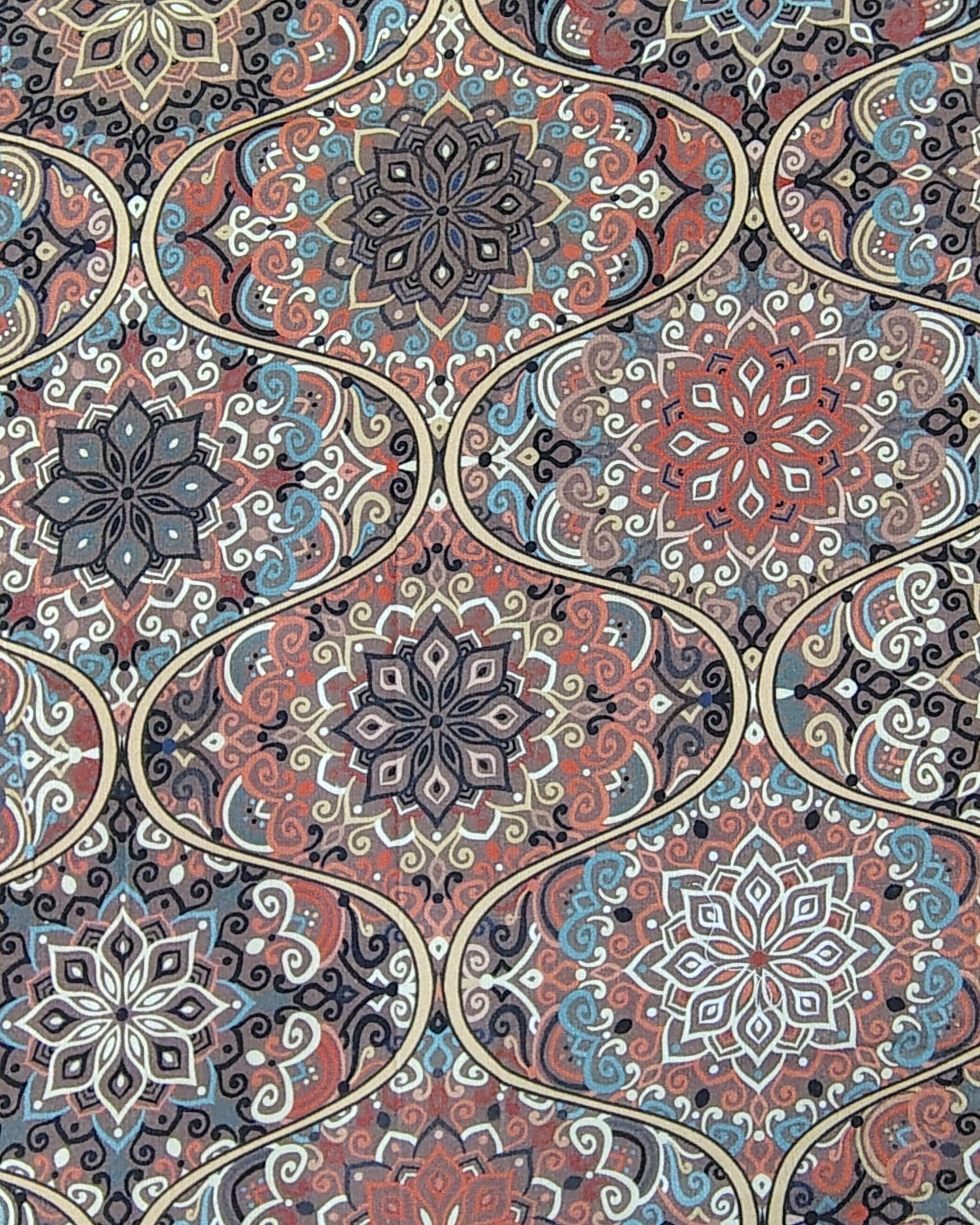 Vintage Mughal Sateen Cotton King Size Bedsheet with 2 Pillow Covers