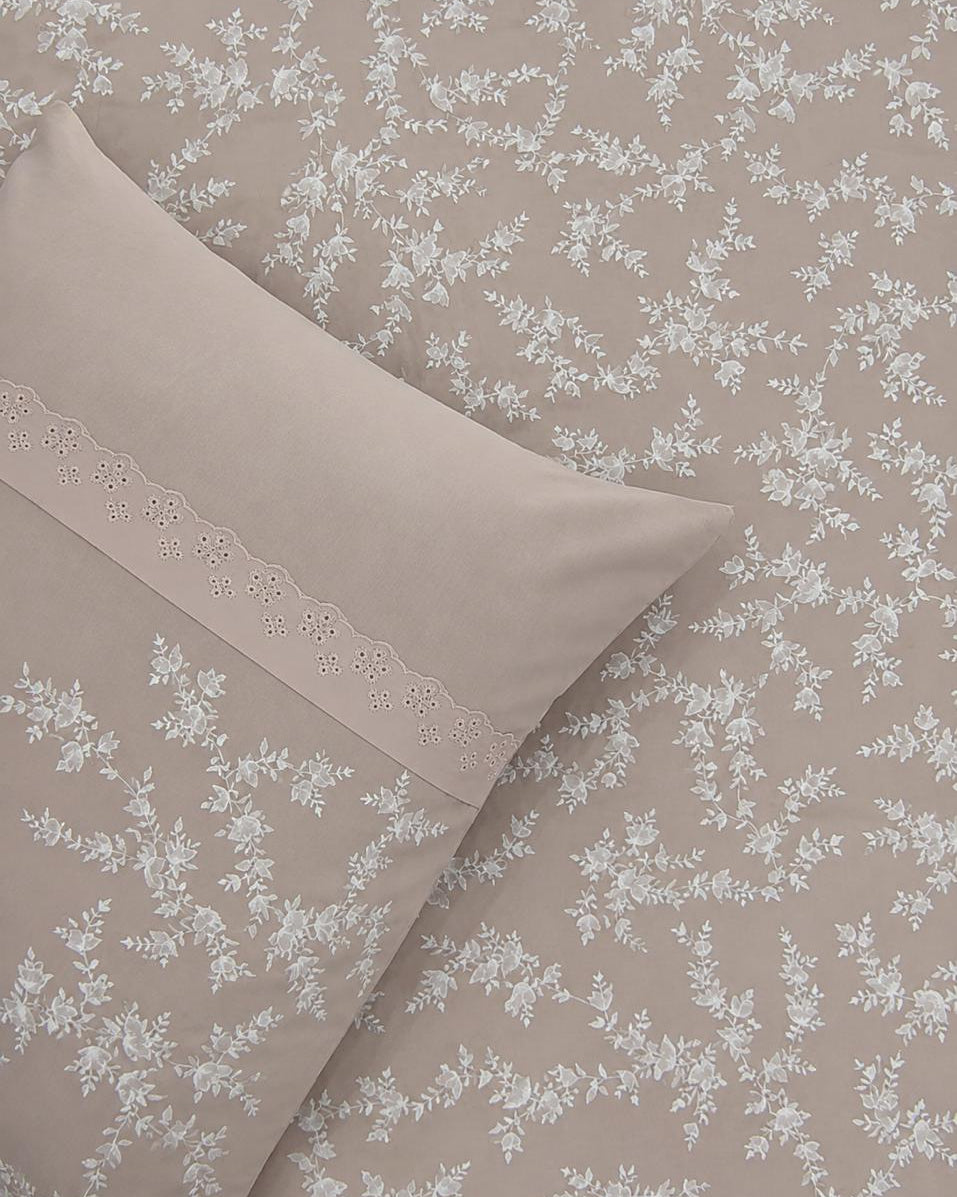 Floral Cotton King Size Bedsheet with 2 Pillow Covers